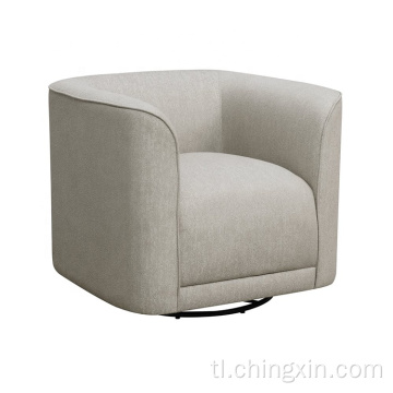 Modern Gray Fabric Swivel Arm Accent Chair.